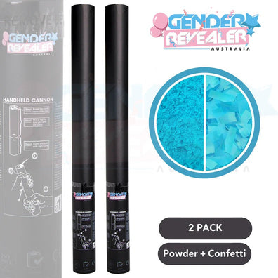2 Pack - Gender Revealer Handheld Cannon 60 cm - Combination - Blue