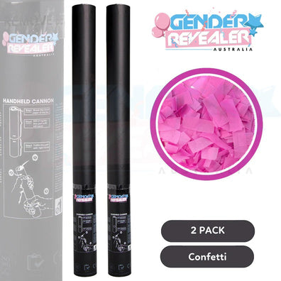 2 Pack - Gender Revealer Handheld Cannon 60 cm - Confetti - Pink