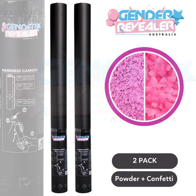 2 Pack - Gender Revealer Handheld Cannon 60 cm - Combination - Pink