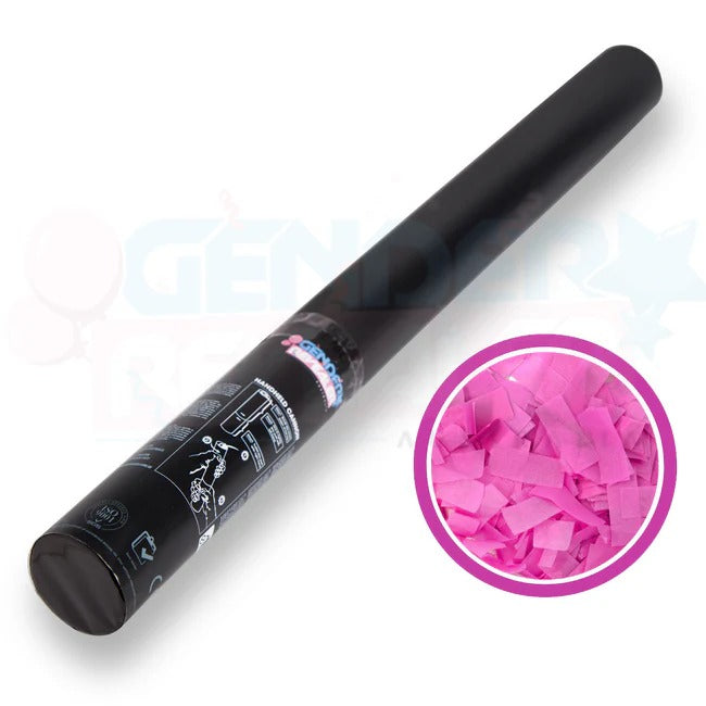 Carton 25 - Gender Revealer Handheld Cannon 60 cm - Confetti - Pink