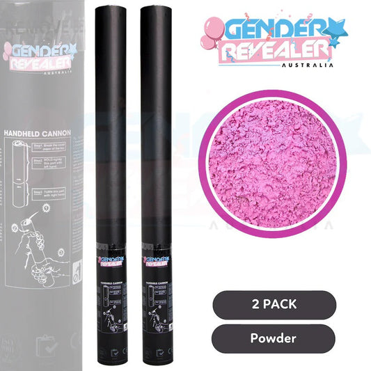 2 Pack - Gender Revealer Handheld Cannon 60 cm - Pink FX Powder
